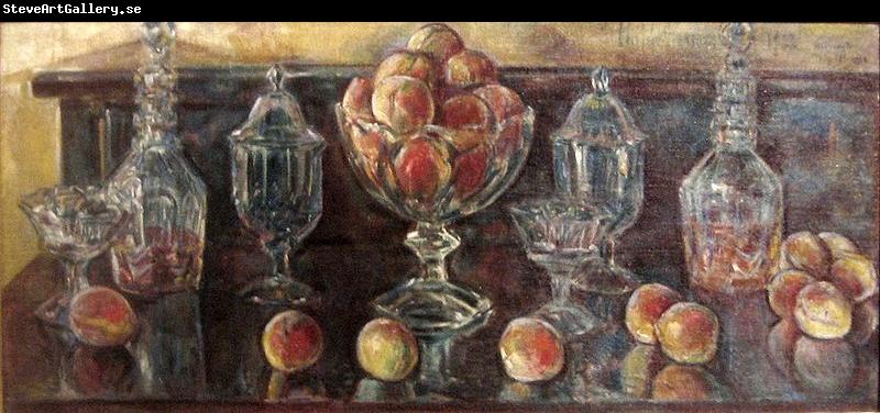 Childe Hassam Still Life with Peaches and Old Glass